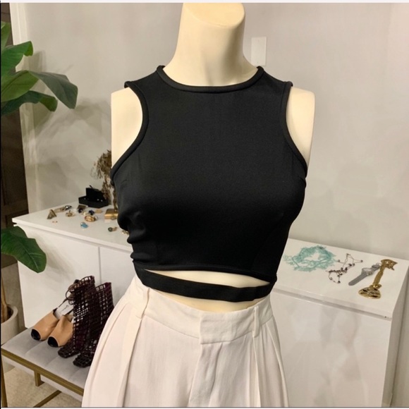 Urban Outfitters Tops - UNIF banded crop top stretch black large